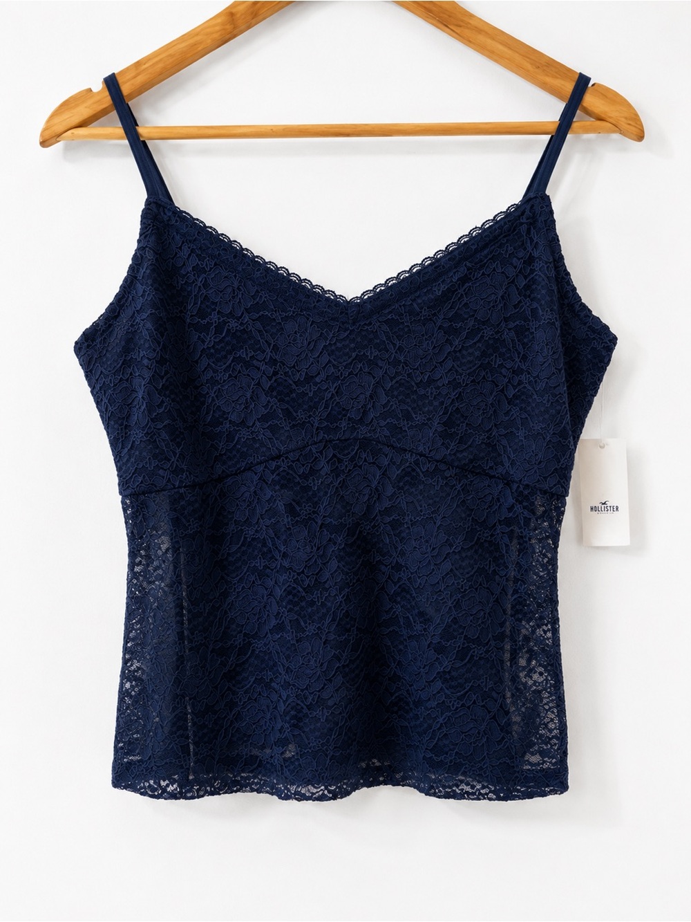 Hollister Navy Lace Cami with Spaghetti Straps